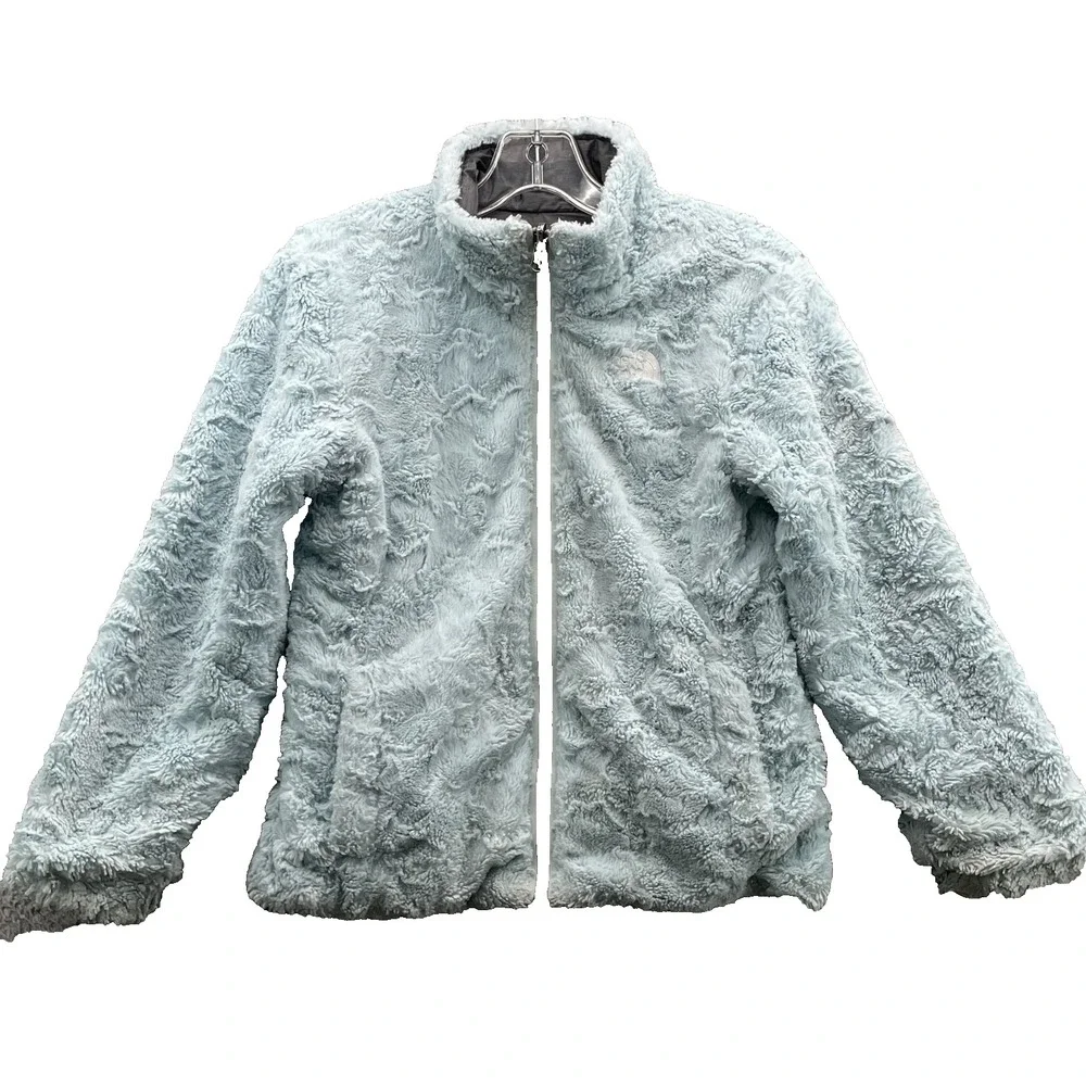 North Face Reversible Jacket Youth Girls Medium Sherpa‎ Fleece Outdoor Hike Camp